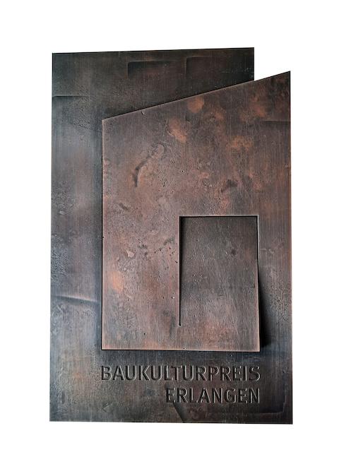 Rectangular 3D bronze plaque